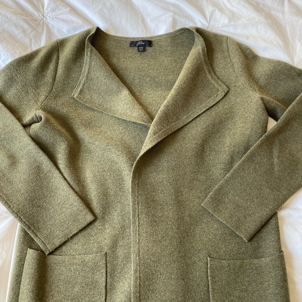 J Crew Juliette Colarless Blazer in Green